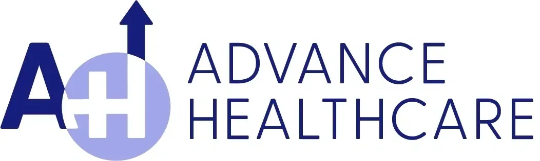 A logo of advanced health