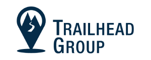 A black and blue logo for the trailhead group.